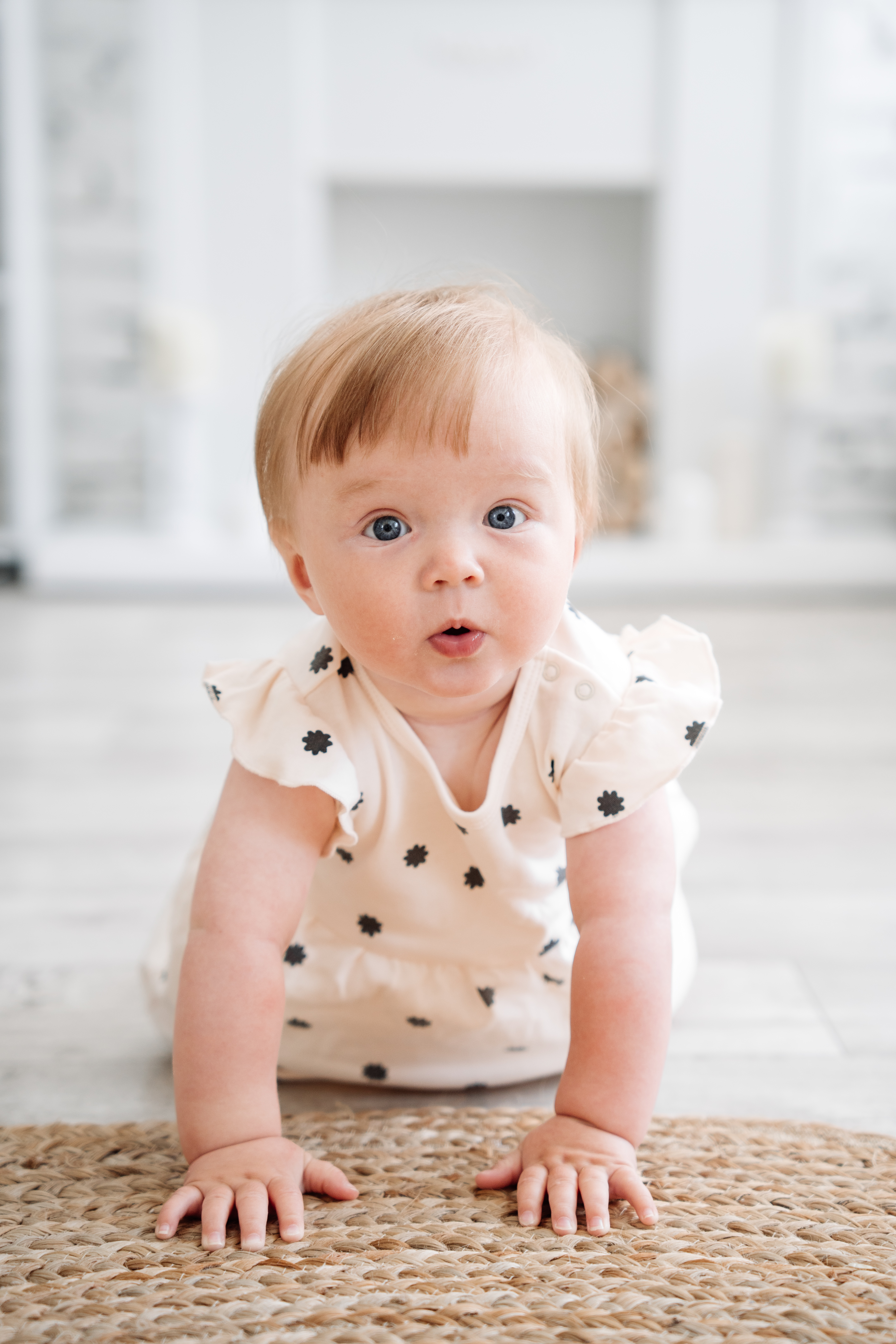 Close up portrait of infant girl